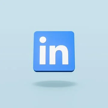 Linkedin Logo on Flat Blue Background Stock Illustration