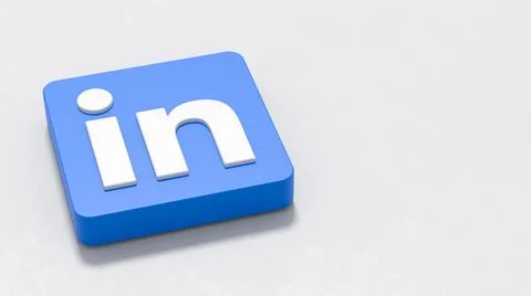 Linkedin Logo on Light Grey Background with Copy space Stock Illustration