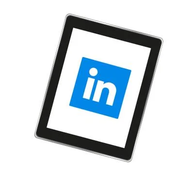 Linkedin logo sign on white background. Linkedin is a business social network Stock Illustration