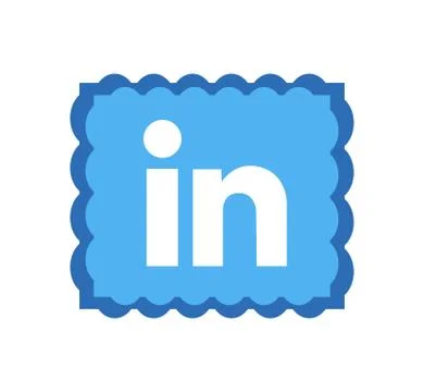 Linkedin logo sign on white background. Linkedin is a business social network Stock Illustration