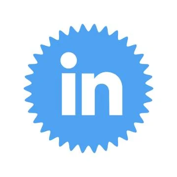 Linkedin logo sign on white background. Linkedin is a business social network Stock Illustration