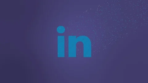 Linkedin Logo Wind Dissolve Video stock 105370303