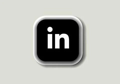 Linkedin new logo and icon printed on white paper. Linkedin social media Stock Illustration