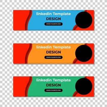 Linkedin template banner abstract illustrator Stock Illustration