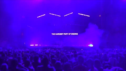 Linkin Park roars back onto the stage with a renewed lineup, Santiago de Compost Stock Footage 337615514