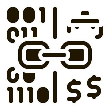 Linking binary code to money icon Vector Glyph Illustration Stock Illustration