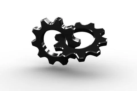 Linking chrome cog and wheel Stock Illustration