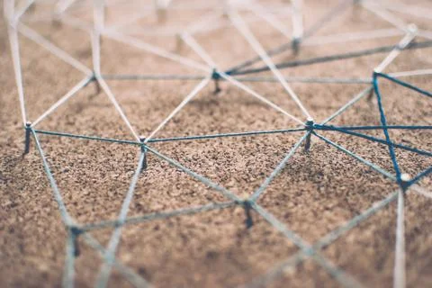 Linking entities. Network, networking, social media, connectivity Foto stock