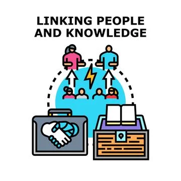 Linking people and knowledge for business development Stock Illustration