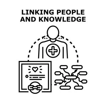Linking people and knowledge for information sharing 스톡 일러스트
