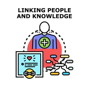 Linking people and knowledge for information sharing Stock Illustration