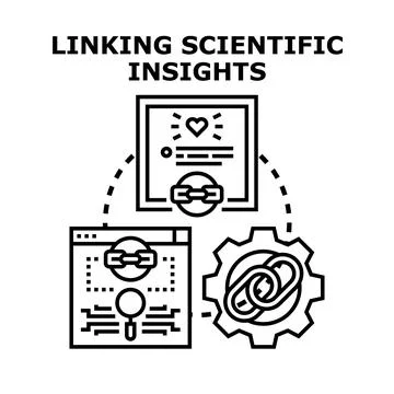 Linking scientific insights concept vector illustration Stock Illustration
