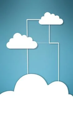 Linking your online storage. Conceptual image representing modern cloud Stock Illustration