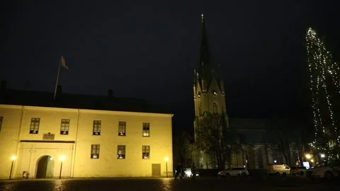 Linköping castle and Linköping cathedral Stock Footage 147675670