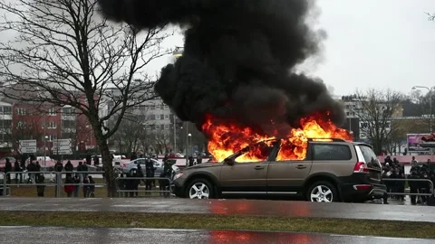 Linkoping riot Stock Footage 180511006