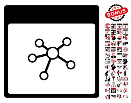 Links Calendar Page Flat Vector Icon With Bonus Stock Illustration