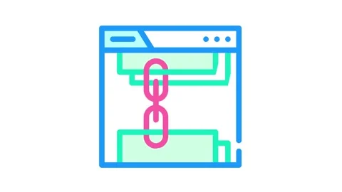 Links seo optimization color icon animation Stock Footage 156654280