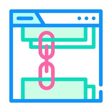 Links seo optimization color icon vector illustration Stock Illustration