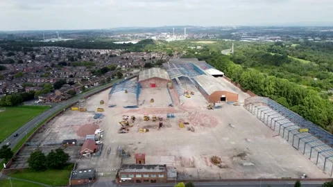 Linkway distribution demolition, st helens Stock Footage 160061378