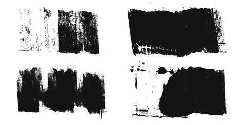 Linocut textures set. Ink roller background. Grunge vintage rectangles. Dry 스톡 일러스트