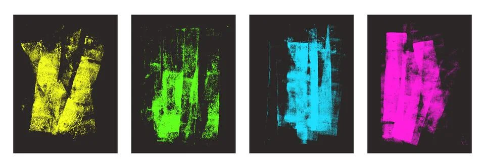 Linocut urban texture. Ink roller brayer background. Grunge letterpress Illustrazione stock