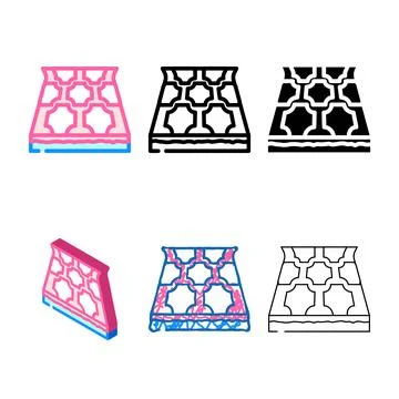 Linoleum layer clean floor color icon vector Stock Illustration