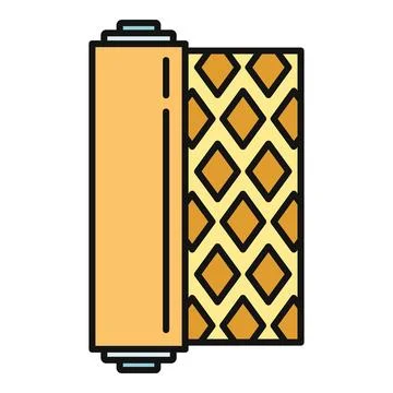 Linoleum roll with pattern for home improvement Stock Illustration