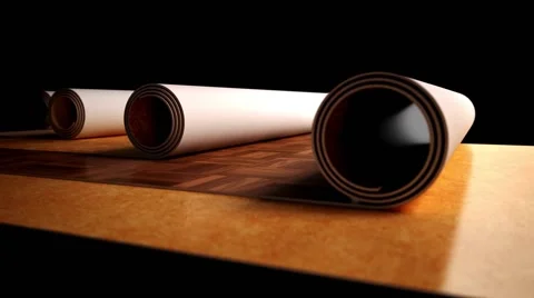 Linoleum is rolled out Video stock 64751523