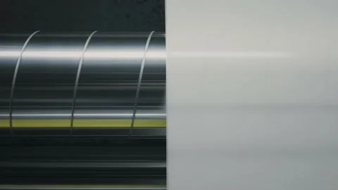 Linoleum technology production. Application of PVC-layer on the linoleum. Vídeo Stock 130924295