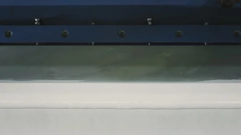 Linoleum technology production. Application of PVC-layer on the linoleum. 動画素材 130924977