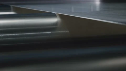 Linoleum technology production. Application of PVC-layer on the linoleum. 動画素材 130925151