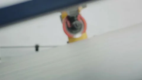 Linoleum technology production. Touch of hand. Vídeo Stock 130923871