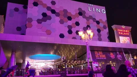 The Linq Caesar Palace Las Vegas Nevada Building Street 스톡 동영상 245028652