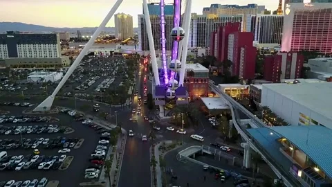 Linq the Eye Las Vegas Strip elevate up-FHD-60fps-45 secs Stock Footage
