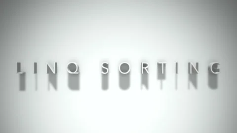 Linq sorting 3D title animation white text on a white background Stock Footage 299648148