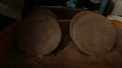 Linseed oil production. Machine for squeezing oil from flaxseed Stock Footage 146646386