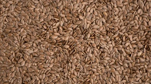 Linseed overhead view rotating Stock Footage 86573645