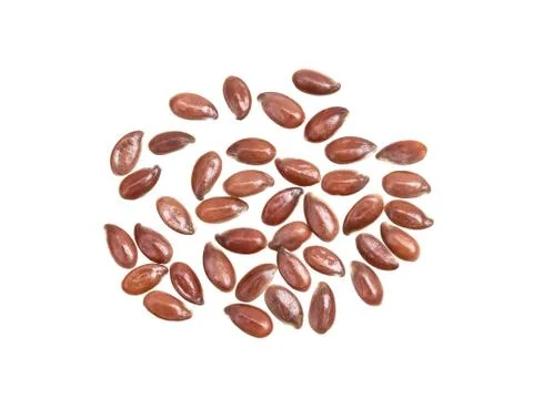 Linseeds on white background Foto stock