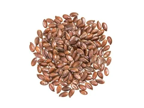 Linseeds on white background Stock Photos