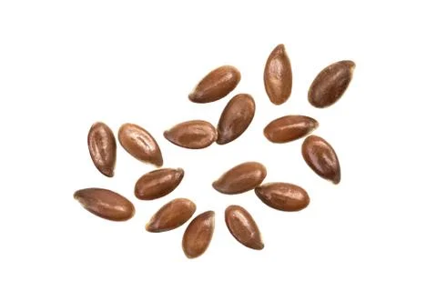 Linseeds on white background Stock Photos