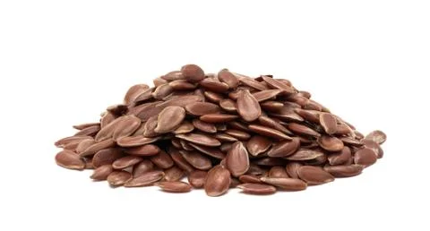 Linseeds on white background Stock Photos