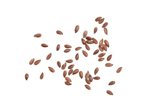Linseeds on white background Stock Photos