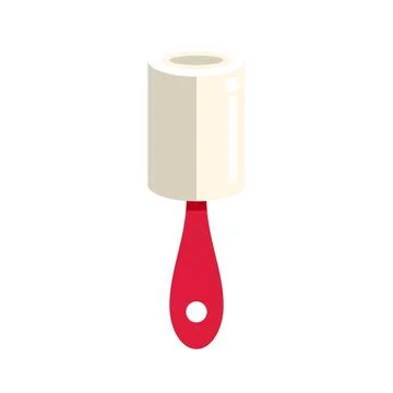 Lint roller with red handle cleaning garment care Illustration