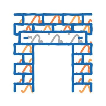 Lintel building structure icon doodle illustration Ilustración de archivo