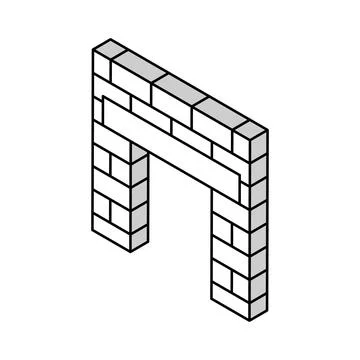 Lintel building structure isometric icon vector illustration Ilustración de archivo