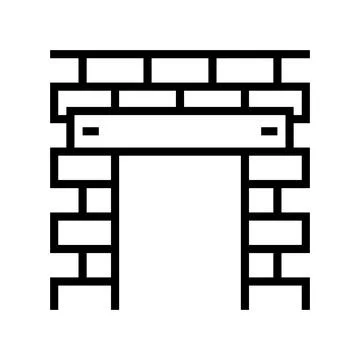 Lintel building structure line icon vector illustration Ilustración de archivo