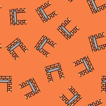 Lintel building structure vector seamless pattern Stock Illustration