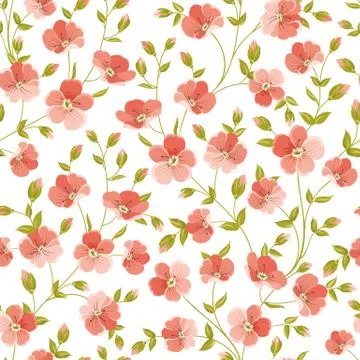 Linum seamless pattern Illustrazione stock