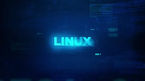 Linux concept technology futuristic data background Blue Color 動画素材 343584599