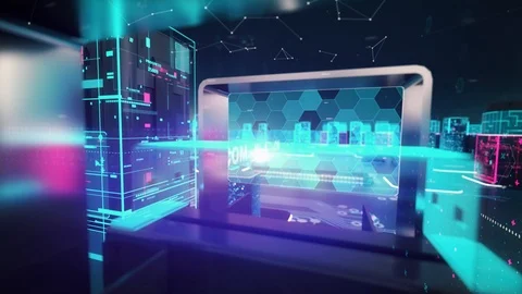 Linux with digital technology concept Stock Footage 97037707